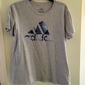 Adidas Womens XL, NAVY and WHITE LOGO PRINT TEE SHIRT